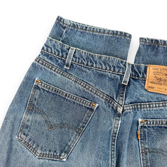 Vtg 90s Levis Jeans 550 Orange Tab Relaxed Fit Cotton Wallet Fade Denim W36 L34 - Picture 5 of 16